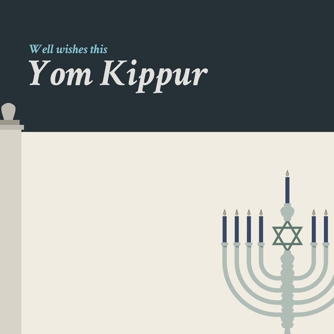 Illustration of well wishes this yom kippur text with candles on menorah and star of david - Download Free Stock Templates Pikwizard.com