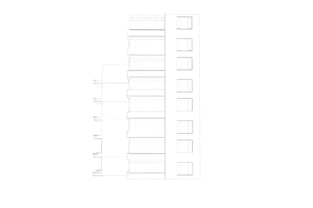 3D Building Model Illustration on Transparent Background