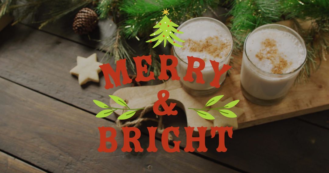 Festive Christmas Greetings Over Seasonal Decorations