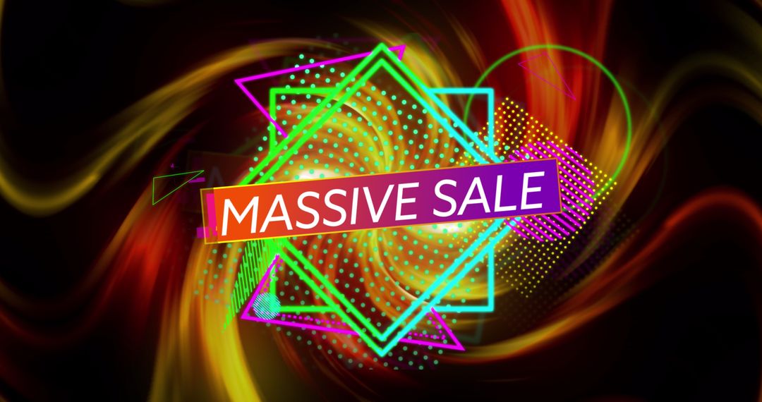 Dynamic Massive Sale Announcement with Geometric Patterns