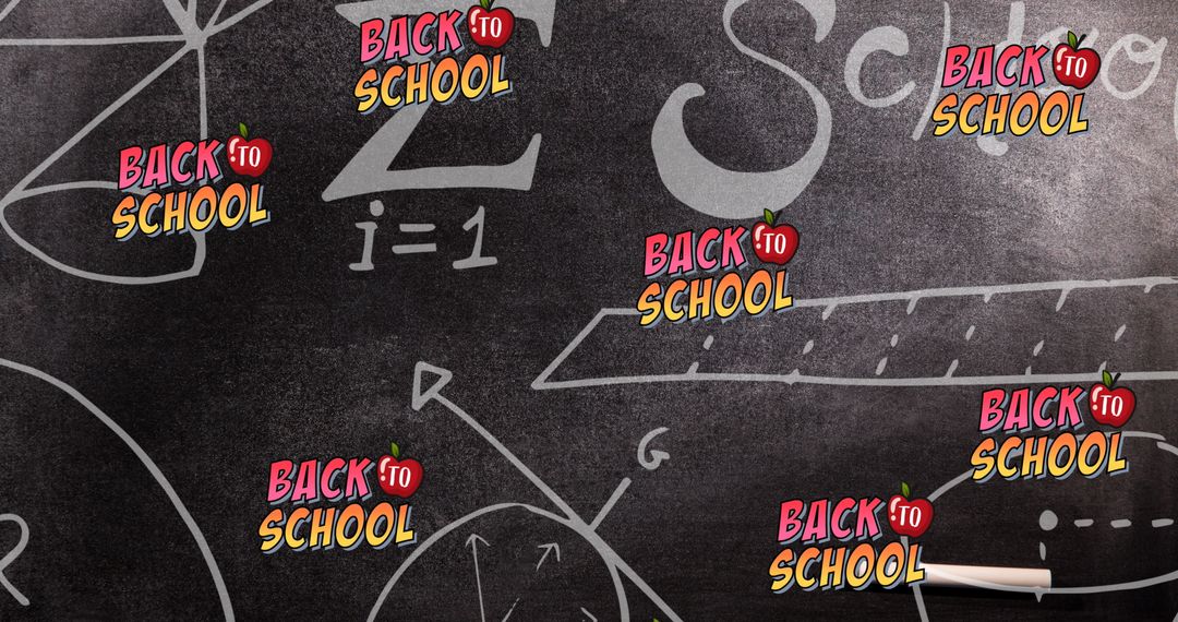 Back to School Design with Mathematical Equations on Chalkboard