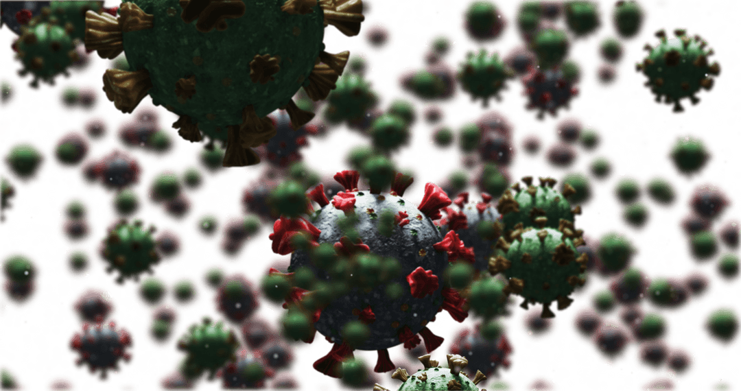 Colorful Coronavirus Illustrations on Transparent Background