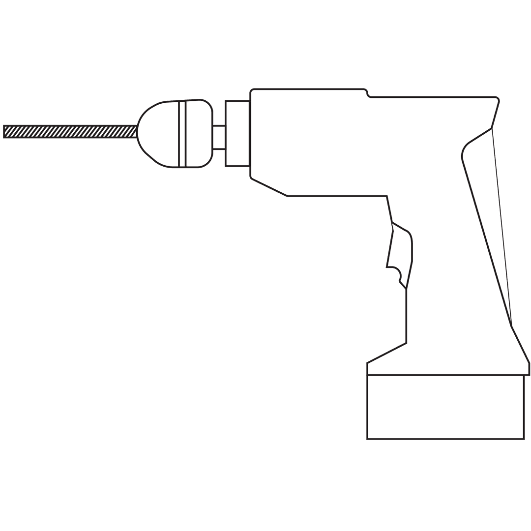Digital Illustration of White Drill on Transparent Background