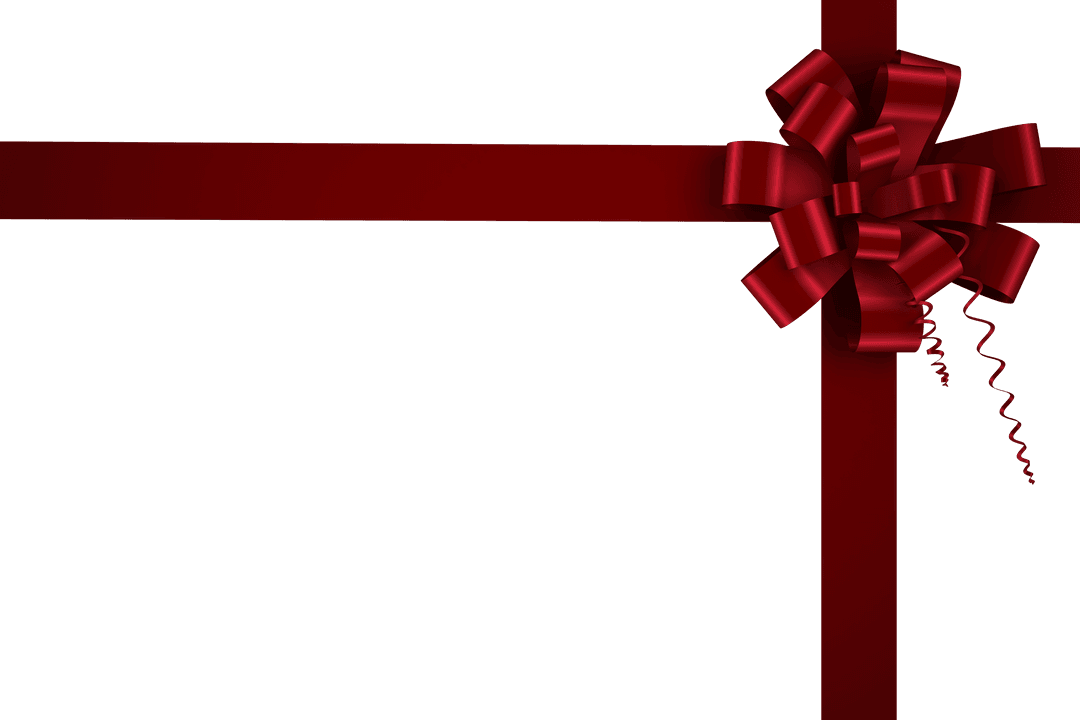 Transparent Holiday Decor with Red Bow and Ribbon Aura