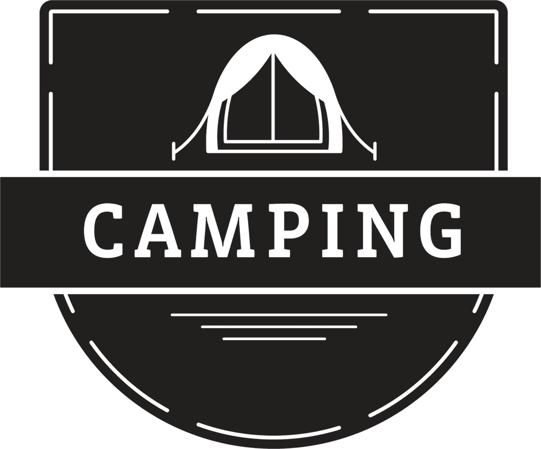 Camping Tent Badge Icon Vector on Transparent Background