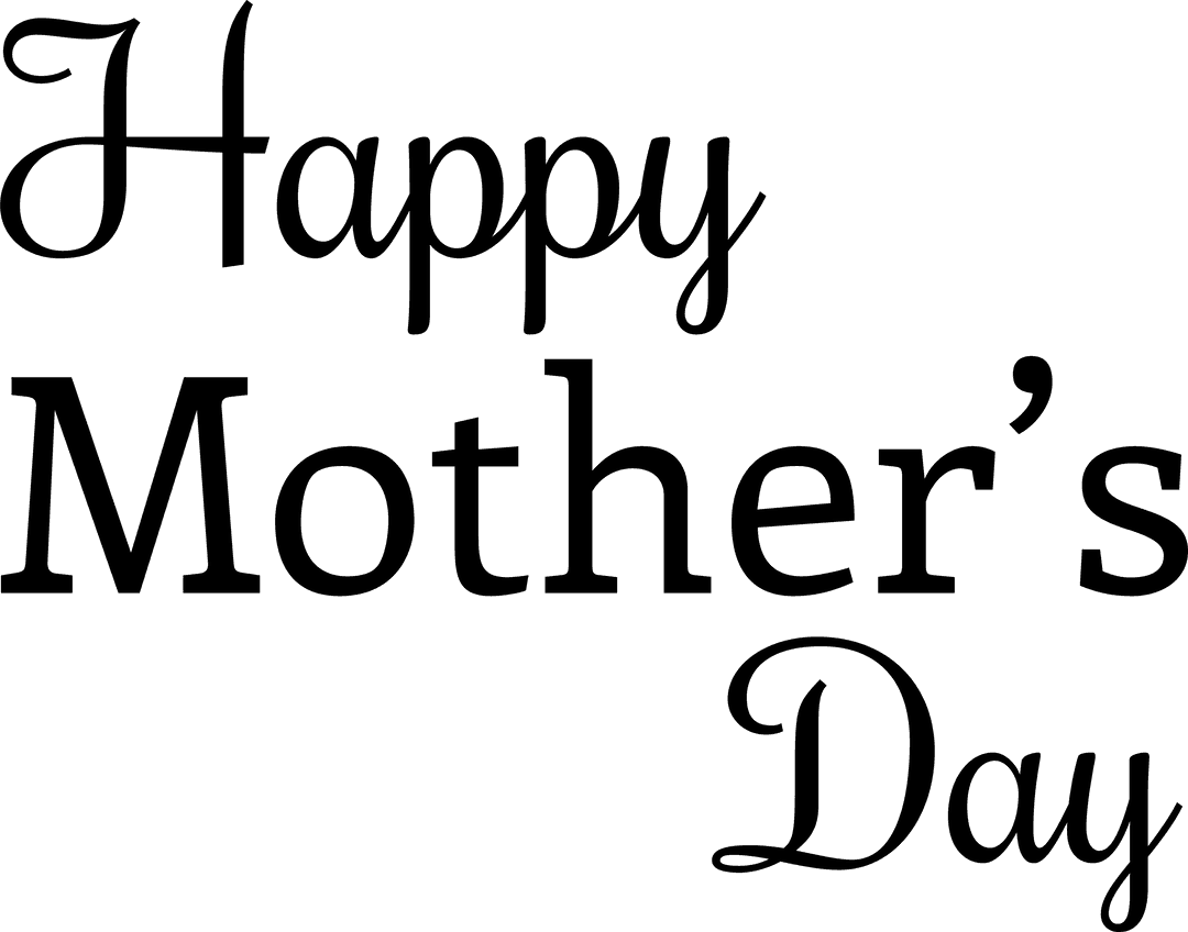 Happy Mother's Day Text PNG on Transparent Background