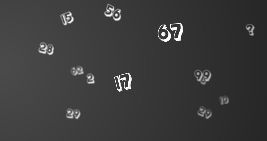 Scattered Numbers on Dark Grey Background