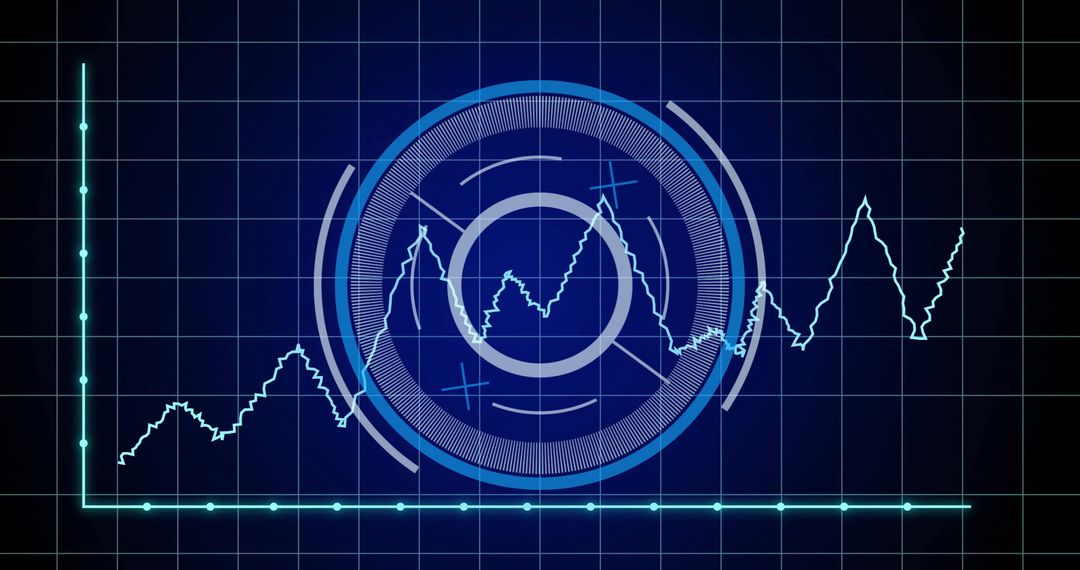Futuristic Digital Data Graph Displaying Analytics Trend