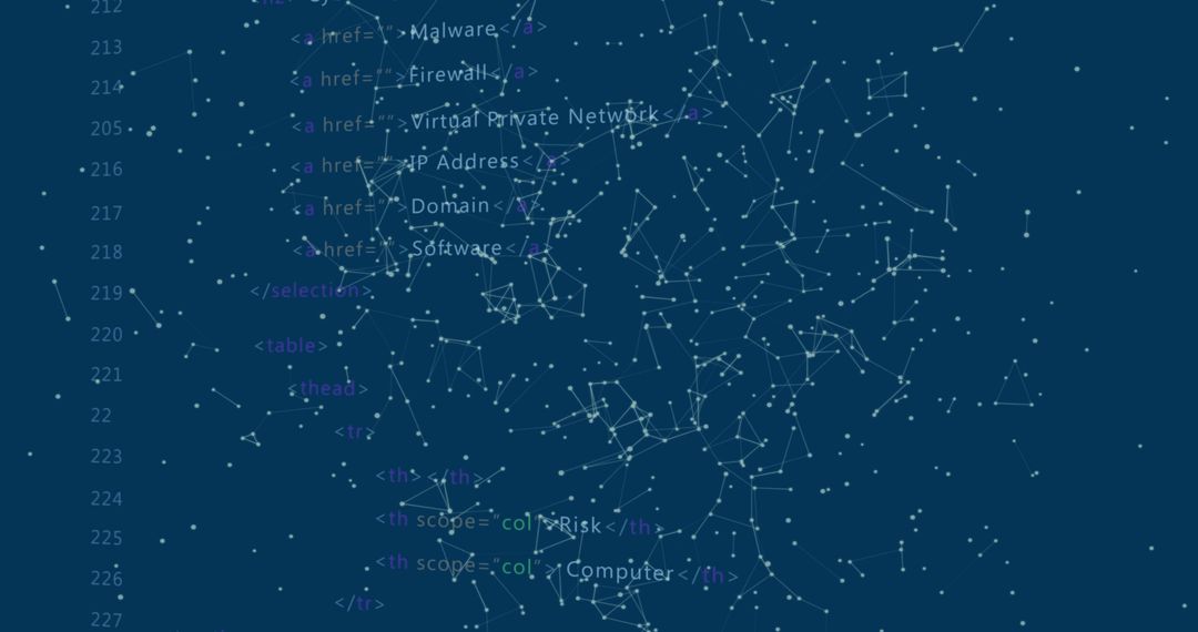 Glowing Digital Network with Code Highlight against Cybersecurity Theme