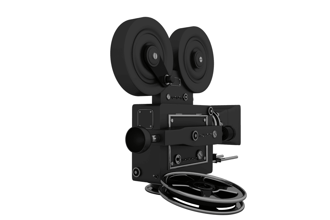 Vintage Transparent Film Camera Icon with Retro Details