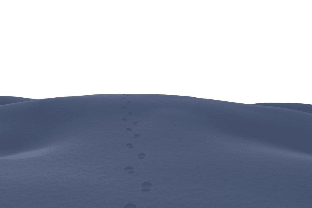 Snowy Field with Footprints and Transparent Background Winter Mockup