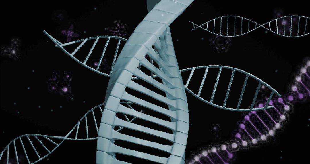 Futuristic Double Helix Visualization in Digital Space