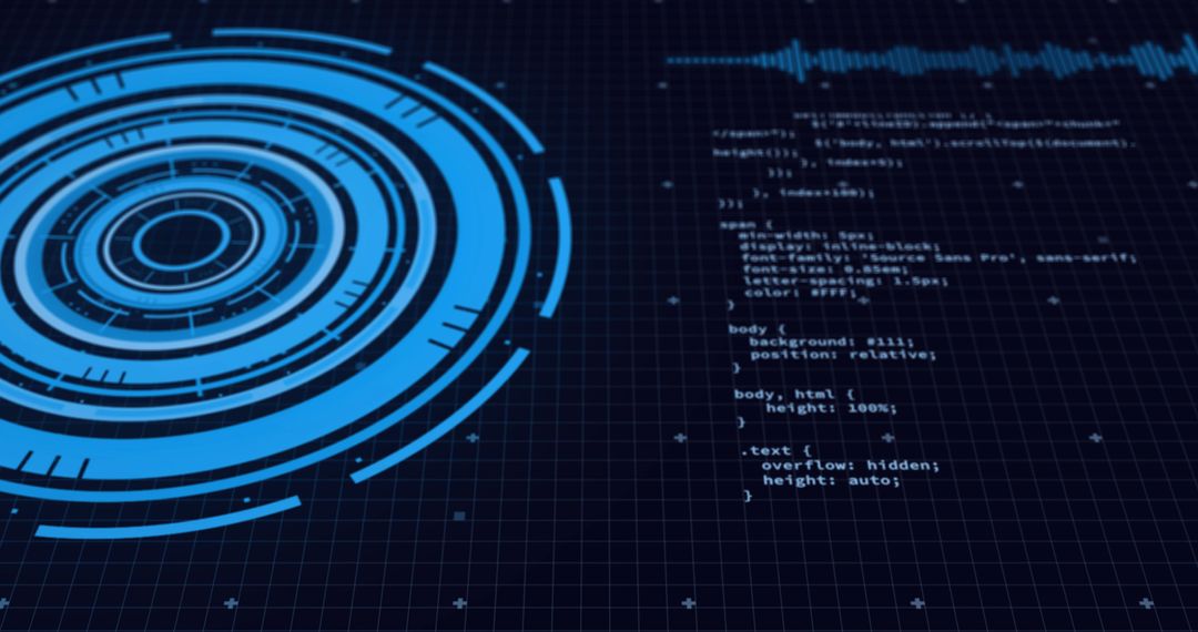 Digital Interface Concept with Data Processing Visualization