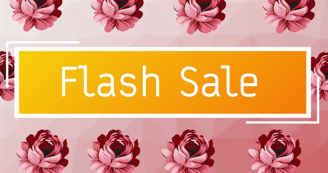 Retro Floral Patterns with Flash Sale Announcement