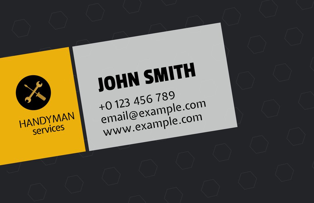 Handyman Themed Professional Business Card Design - Download Free Stock Templates Pikwizard.com