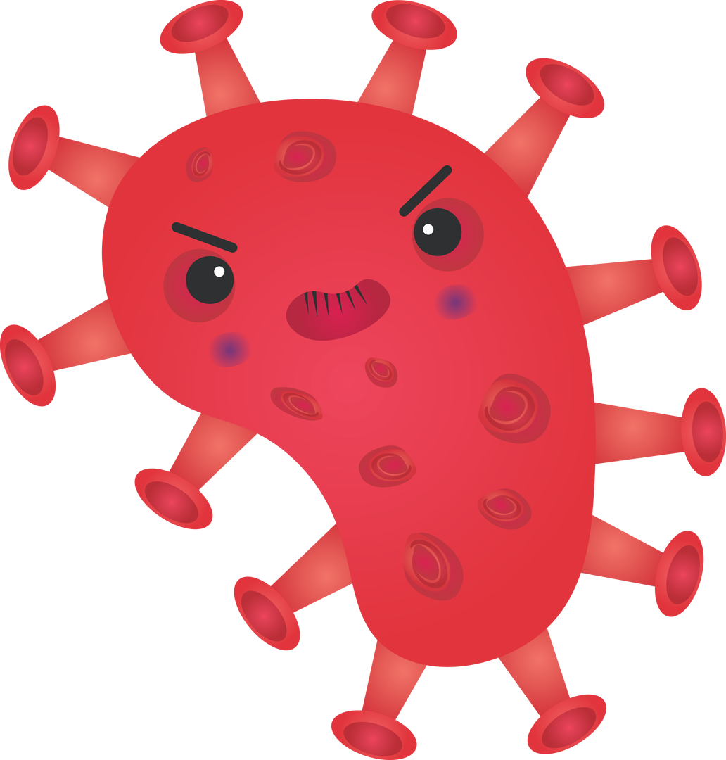 Transparent Angry Red Virus Cell PNG Vector for Shapes and Pandemic Concepts - Download Free Stock Images Pikwizard.com