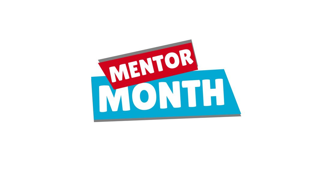 Mentor Month Text on Colorful Background