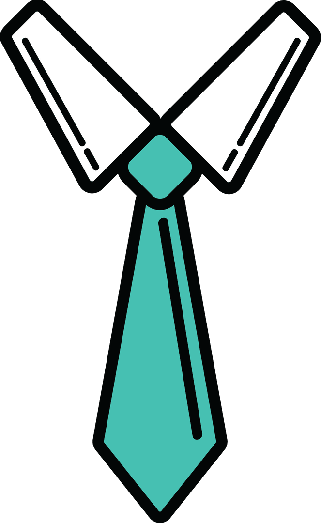 Green Tie on Transparent Background for Business Concept