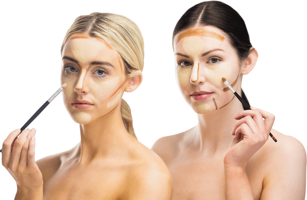Women Beauty Tutorial with Transparent Contour Techniques