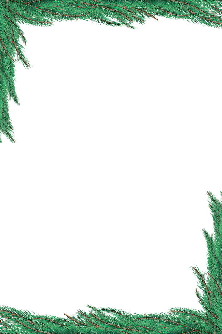 Transparent Fir Tree Branch Frame with Green Needles