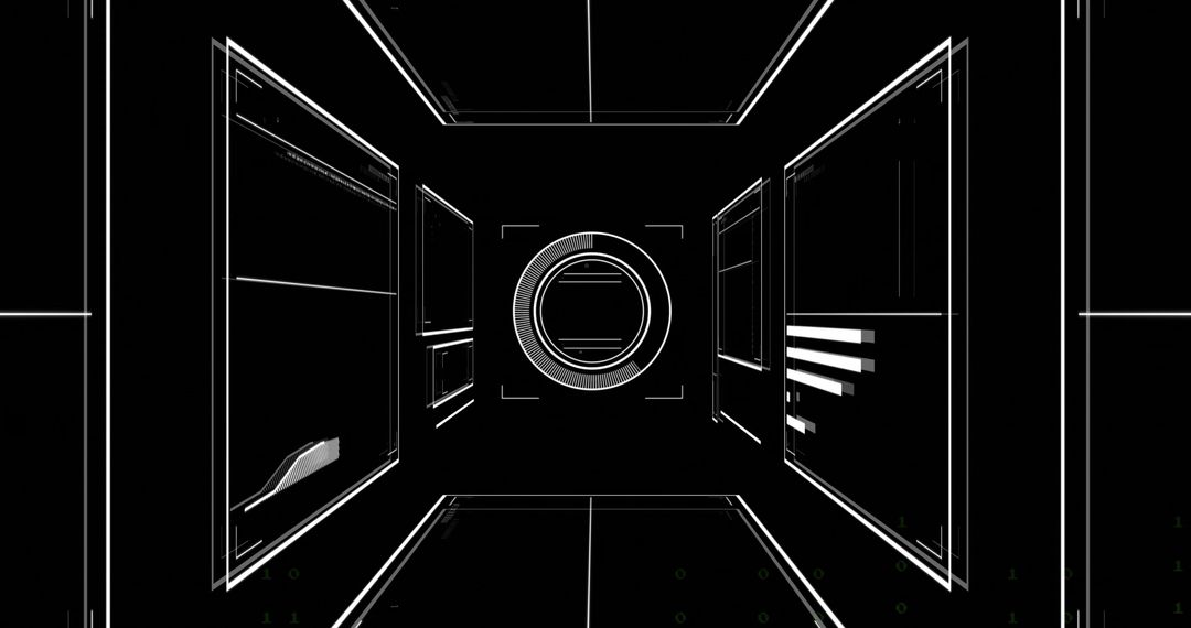 Futuristic Virtual Control Interface with Central Display