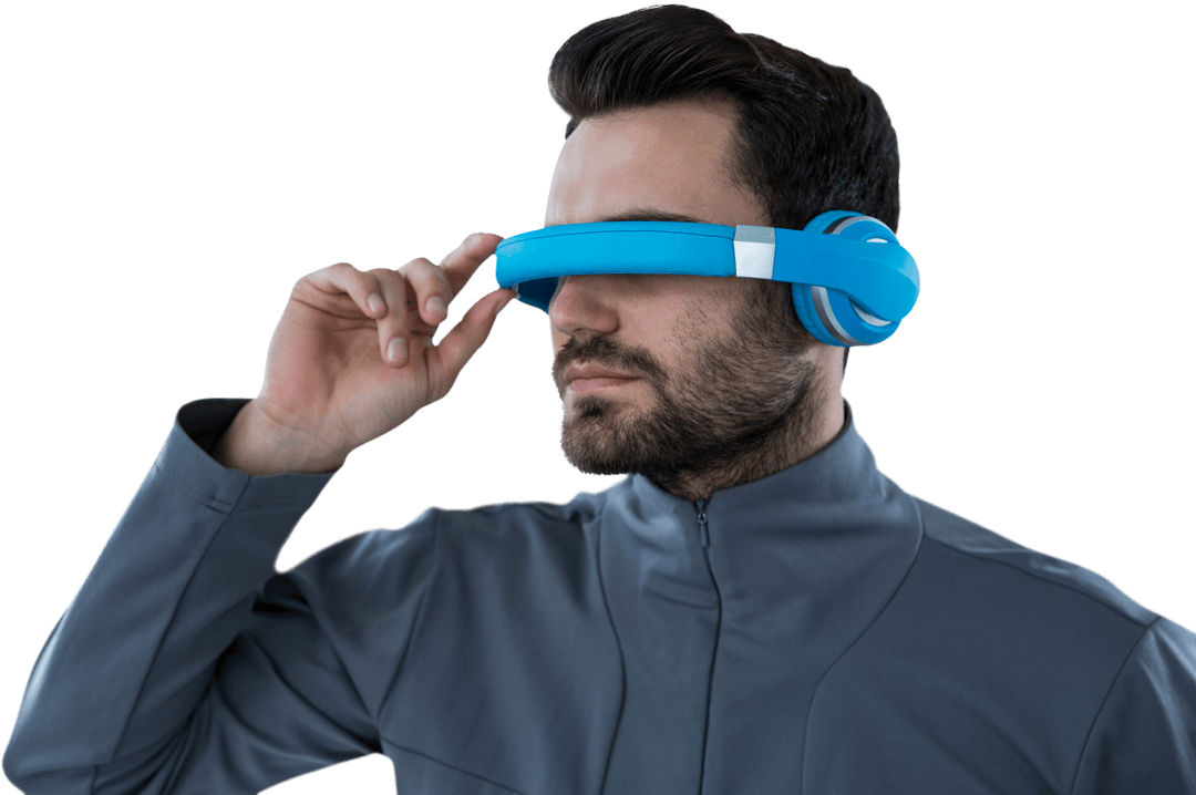 Transparent Voguish Man With Stylish Transparent VR Headset