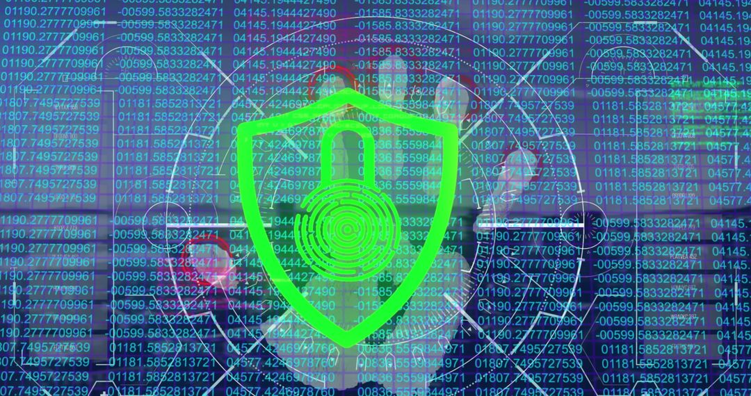 Cybersecurity Technology Concept with Digital Padlock and Data