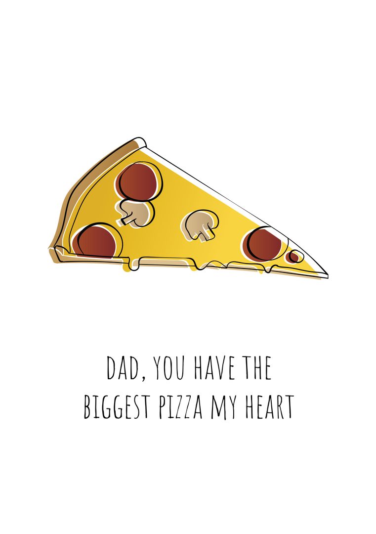 Father's Day Card with Humorous Pizza Design