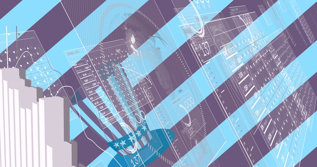 American Flag Concept with Statistical Analysis Elements