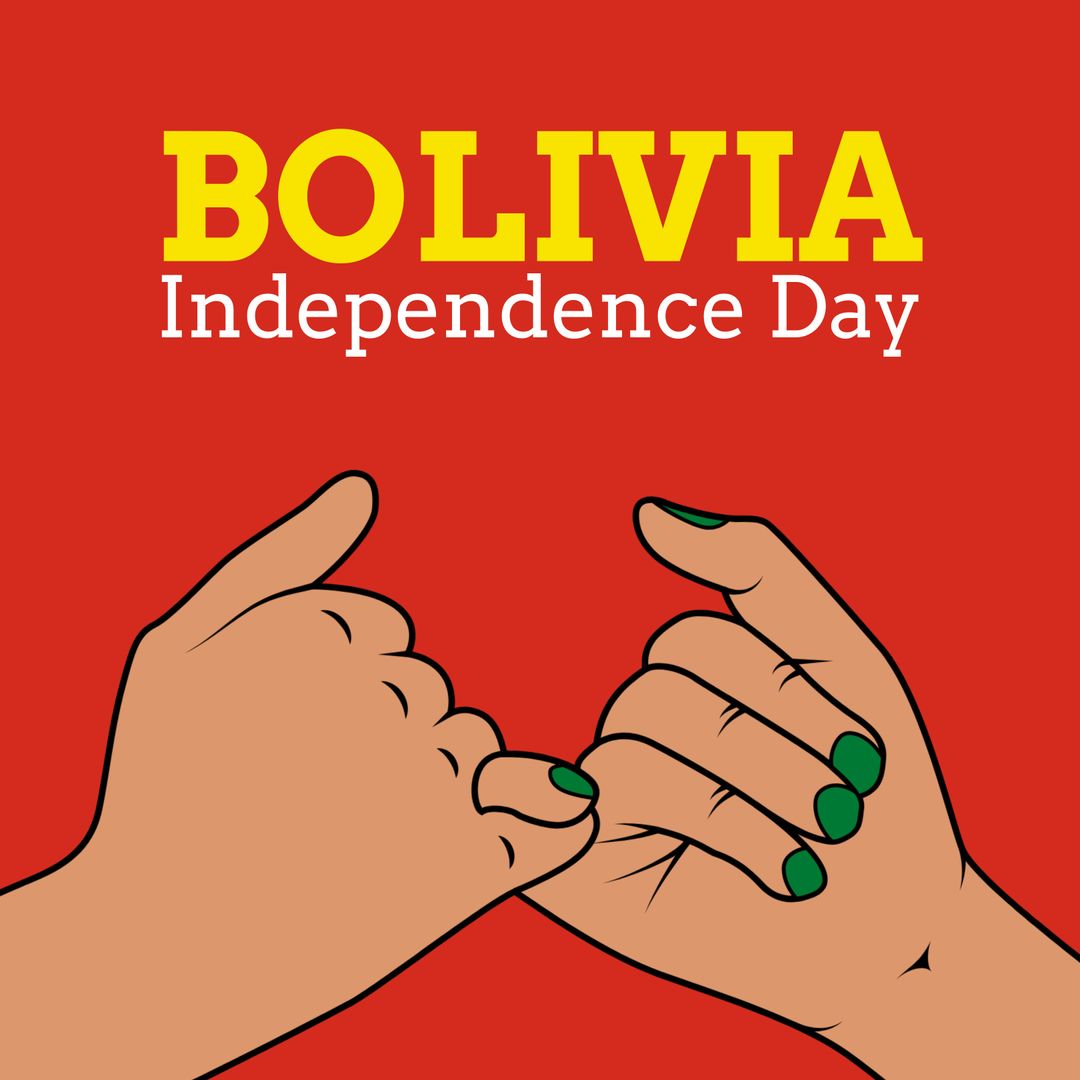 Bolivia Independence Day Celebration Graphic with Hands Making Promise