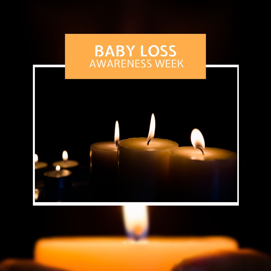 Baby Loss Awareness Week Concept with Burning Candles in Peaceful Darkness - Download Free Stock Templates Pikwizard.com