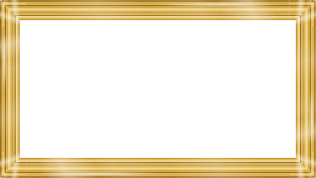 Ornate Gold Frame with Transparent Background for Creative Projects