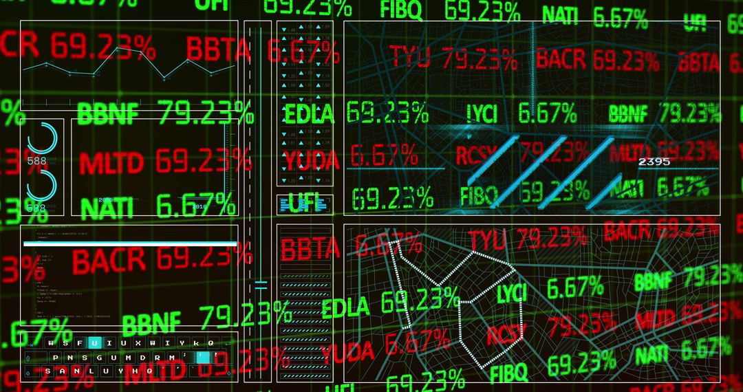 Futuristic Digital Stock Trading Board Display