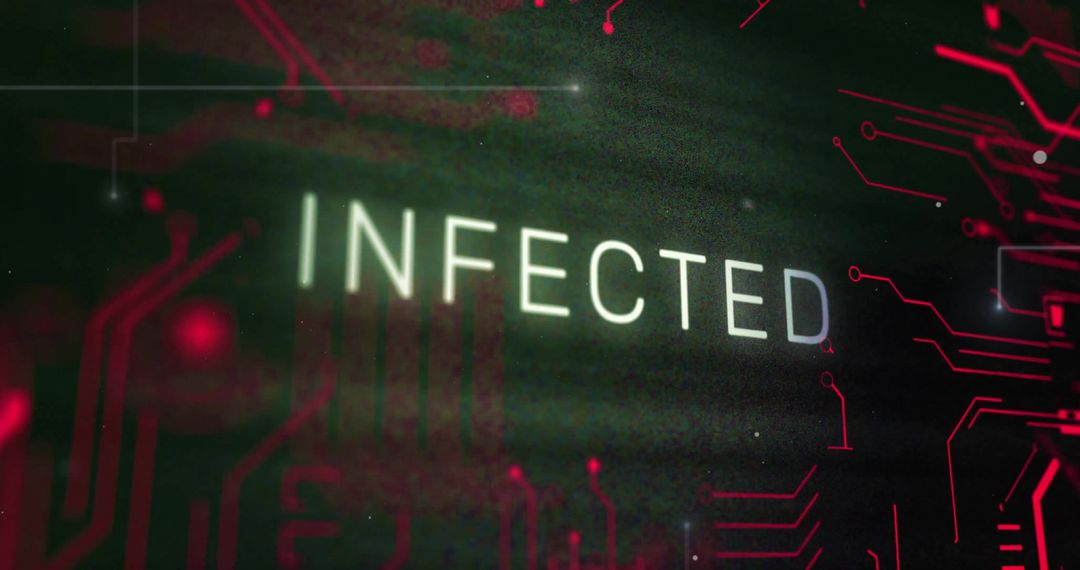 Infected Alert on Digital Circuit Board Background