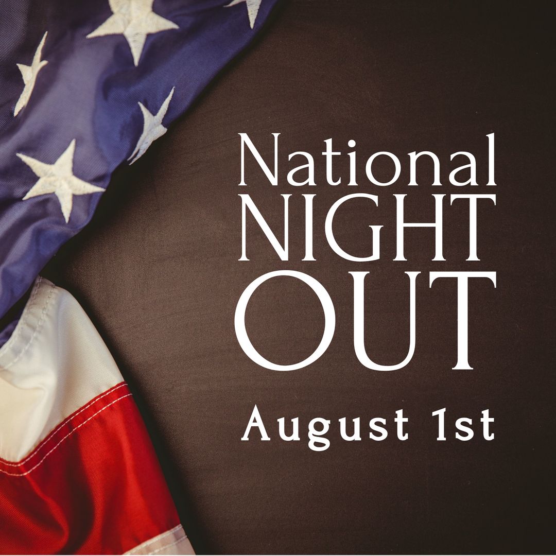 National Night Out Event Announcement with American Flag - Download Free Stock Templates Pikwizard.com