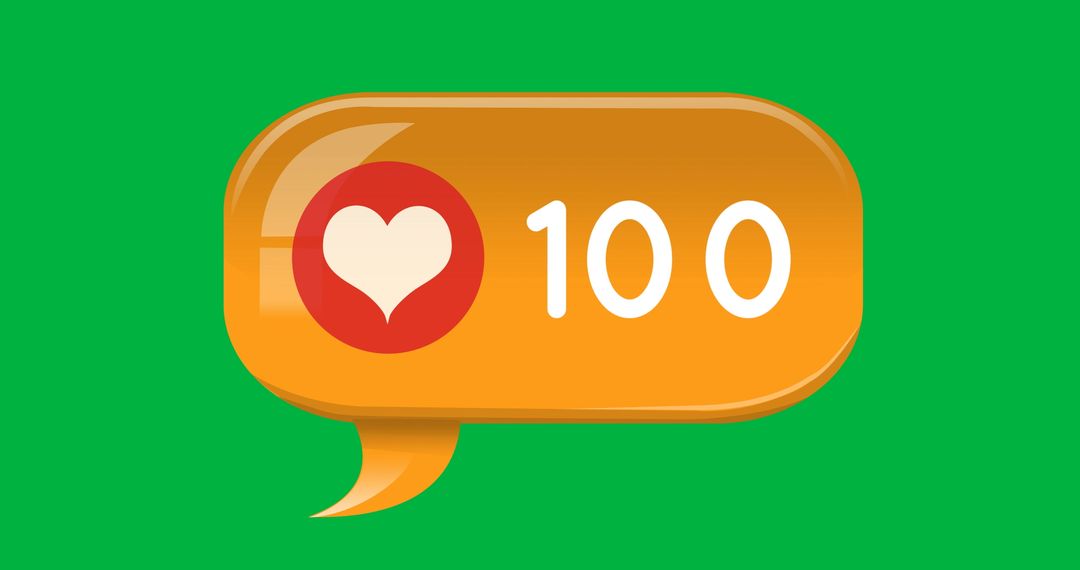 Speech Bubble with Likes Notification on Green Background