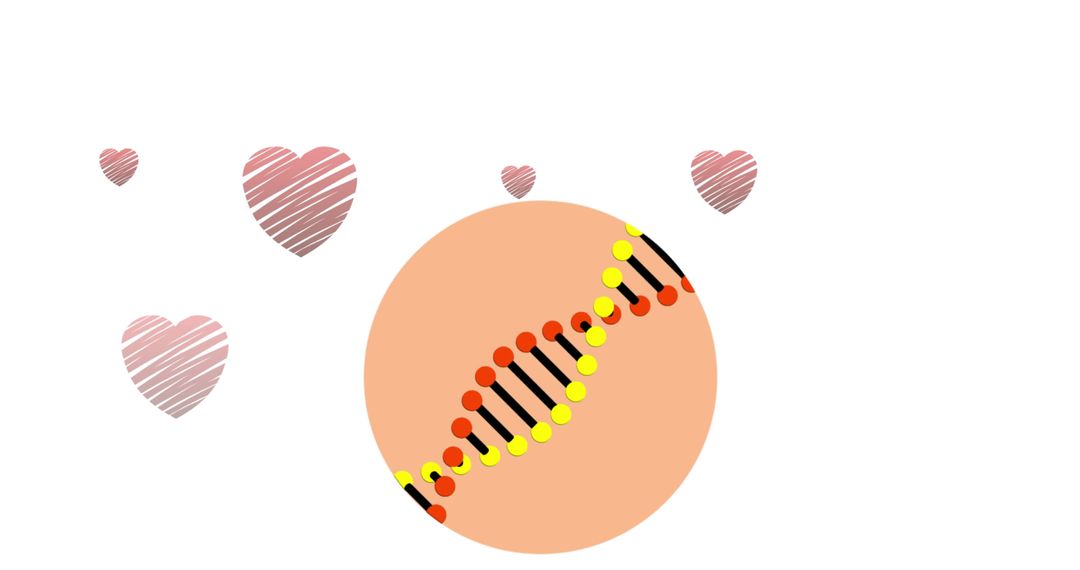 Digital DNA Structure with Floating Hearts Concept - Free Images, Stock Photos and Pictures on Pikwizard.com