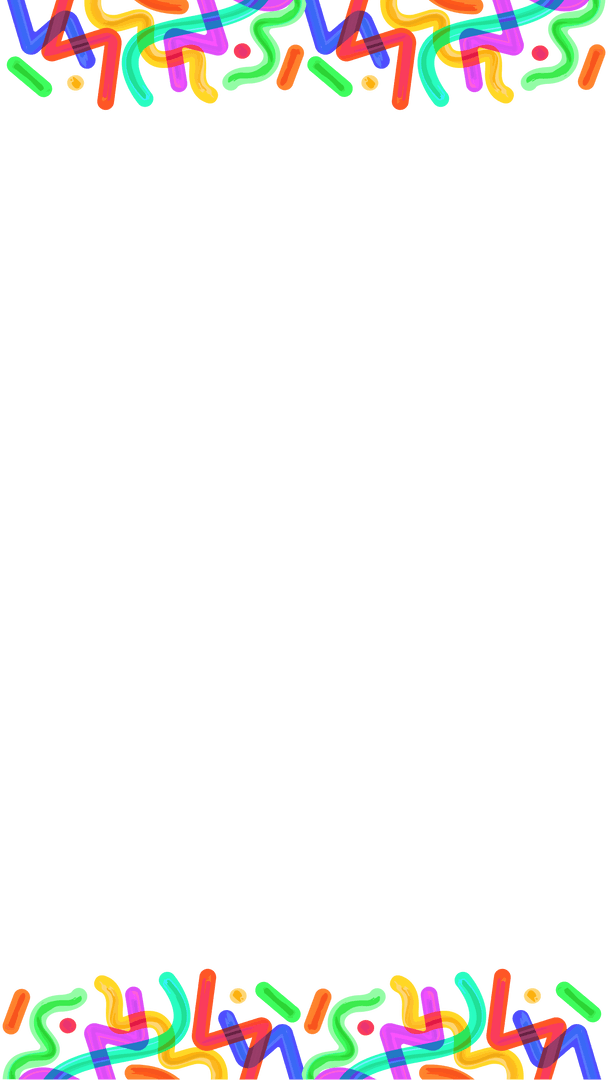 Vibrant Neon Tube Pattern with Transparent Background