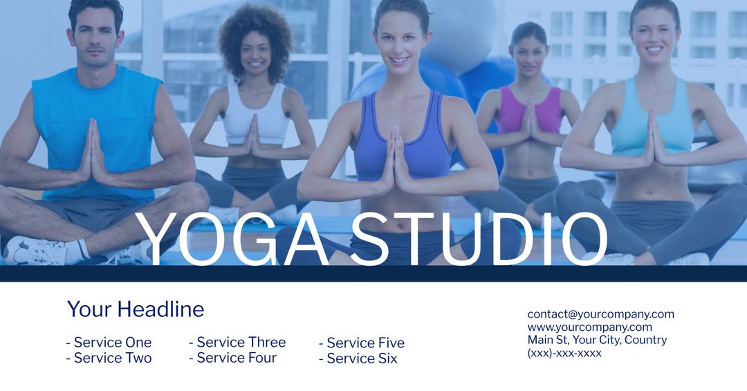 Diverse Group Practicing Yoga in Class for Wellness and Tranquility