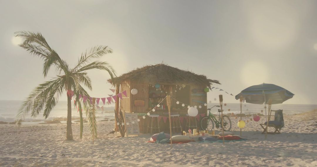 Tropical Beach Hut with Vintage Charm and Seaside Decor