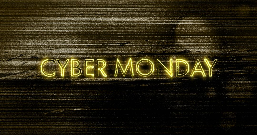 Cyber Monday Neon Text Over Distressed Digital Background