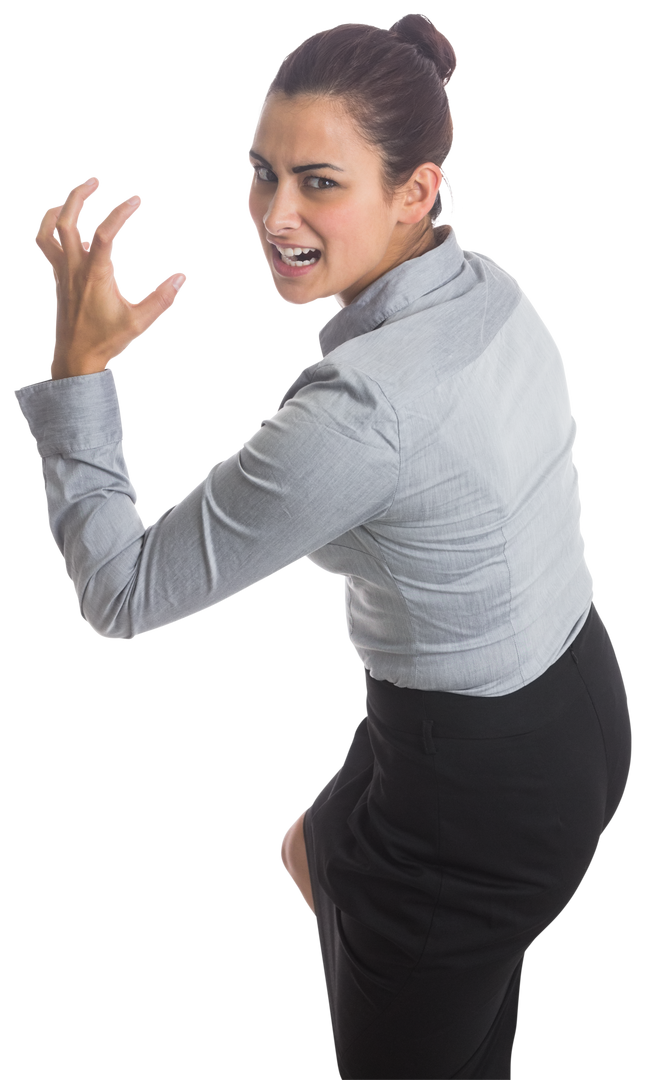 Caucasian Business Woman Angry Gesture Transparent Background - Download Free Stock Images Pikwizard.com