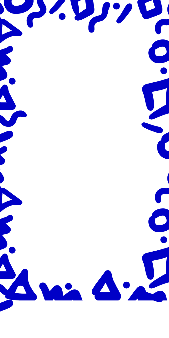 Blue Abstract Squiggles with Transparent Center for Creative Projects