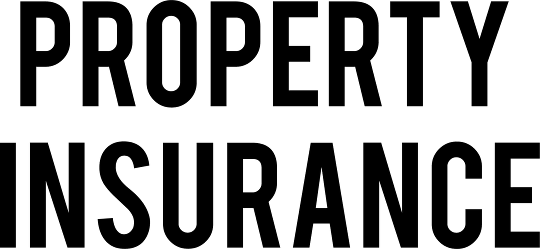 Property Insurance Text on Transparent Background