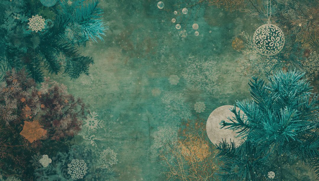 Elegant Holiday Background with Ornaments and Pine Branches