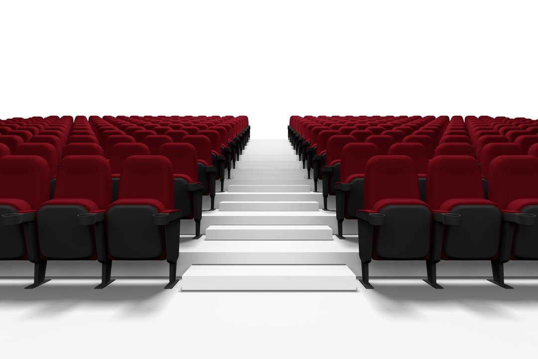 Red Cinema Seats with Diminishing Perspective on Transparent Background - Download Free Stock Images Pikwizard.com