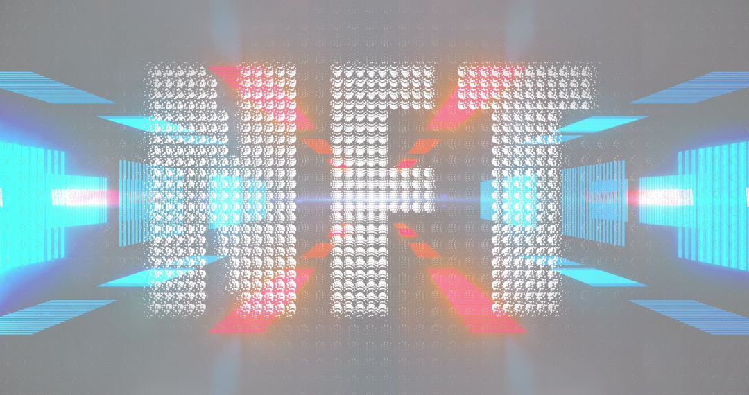 NFT Symbol Glowing with Neon Lights in Futuristic Space