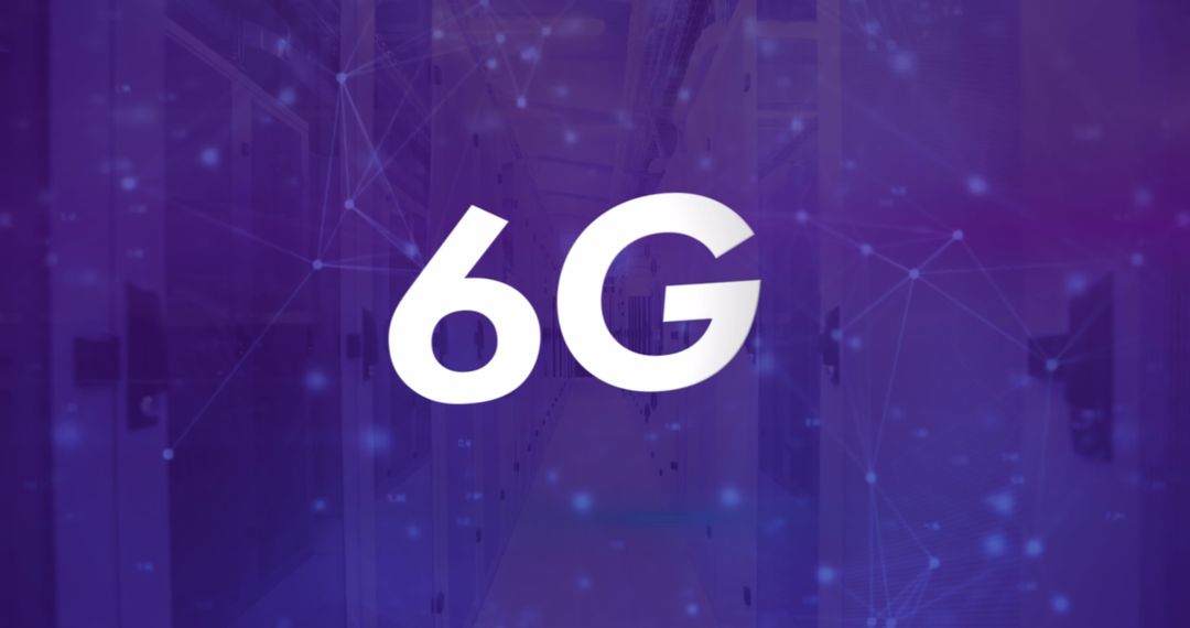 Futuristic 6G Network in Purple Server Corridor