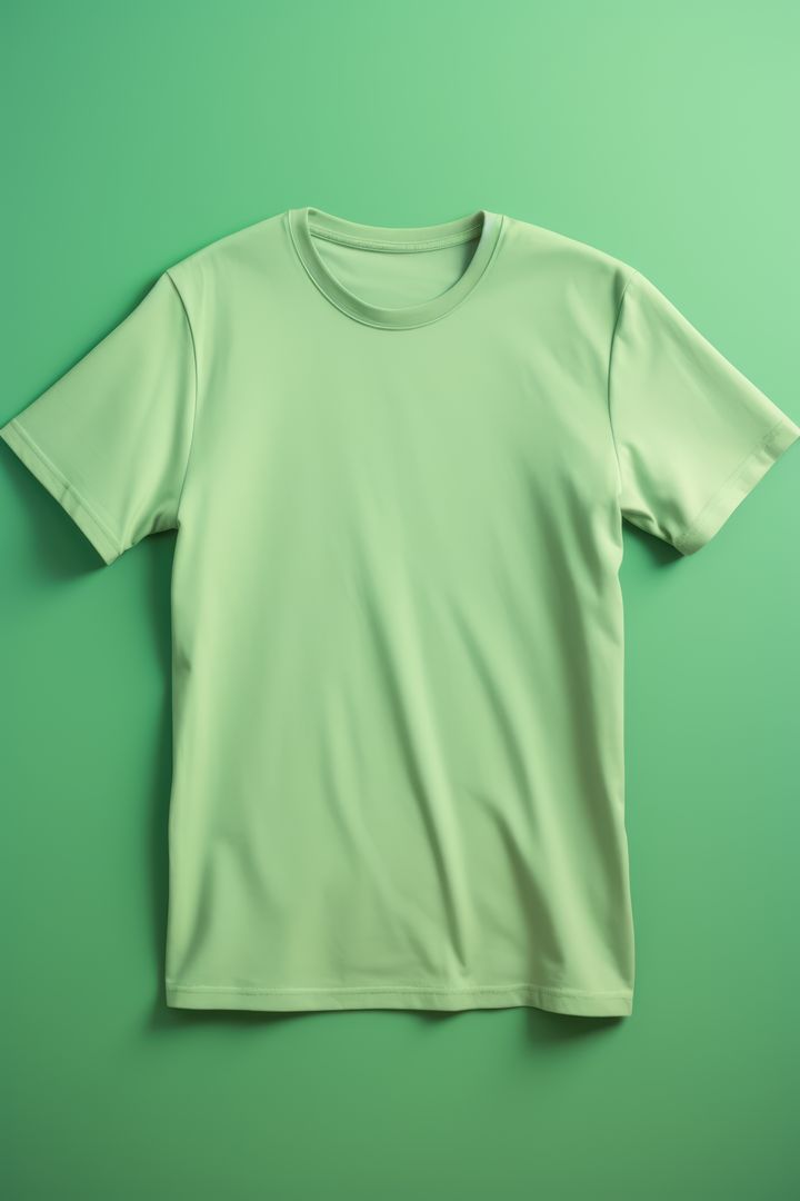 Green tshirt with copy space on green background, created using generative ai technology - Free Images, Stock Photos and Pictures on Pikwizard.com