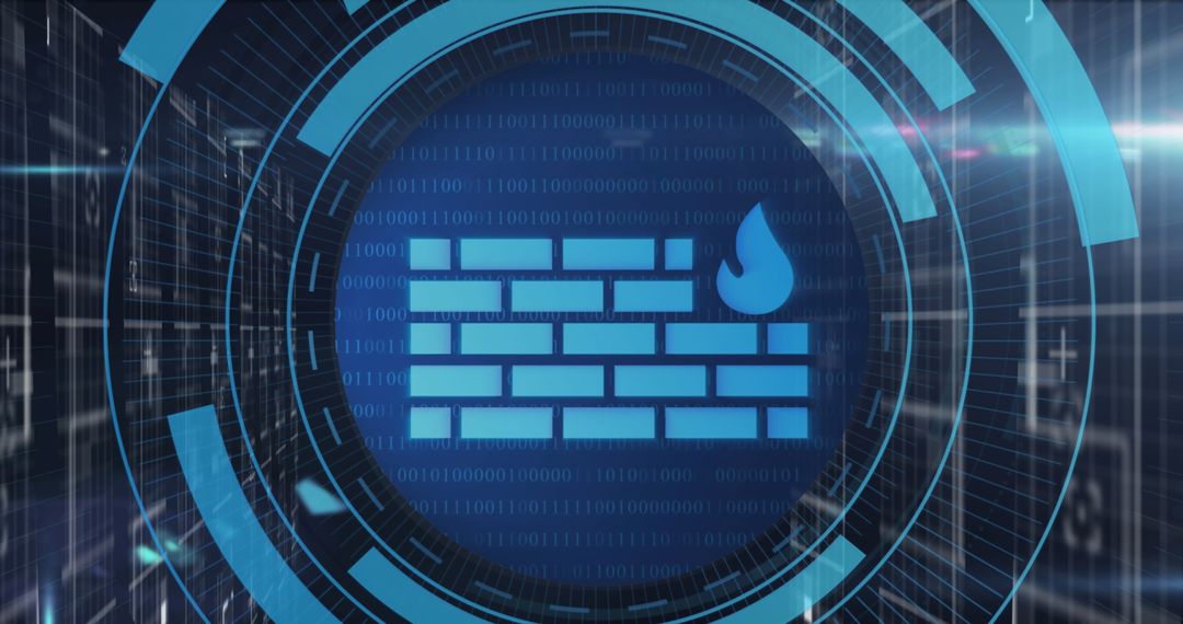 Futuristic Cybersecurity Firewall Concept in Digital Space